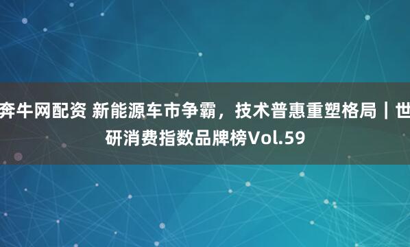 奔牛网配资 新能源车市争霸，技术普惠重塑格局｜世研消费指数品牌榜Vol.59